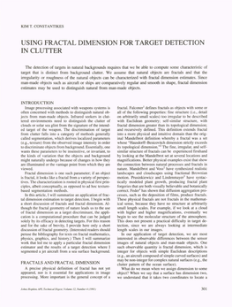 Using Fractal Dimension for Target Detection in Clutter