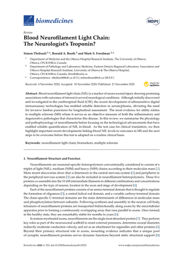 Blood Neurofilament Light Chain: the Neurologist's Troponin?