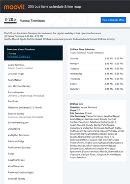 205 Bus Time Schedule & Line Route