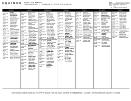 E a S T 7 4 T H S T R E E T August 2021 Schedule