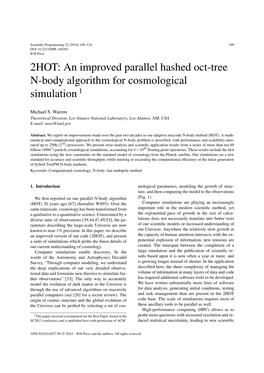 An Improved Parallel Hashed Oct-Tree N-Body Algorithm for Cosmological Simulation 1