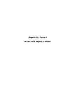 Bayside City Council Draft Annual Report 2016/2017