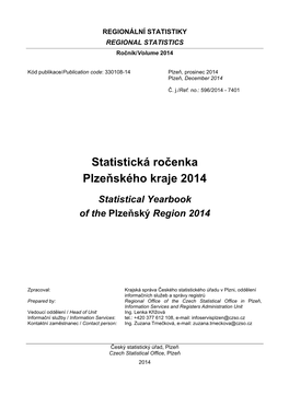 Statistická Ročenka Plzeňského Kraje 2014