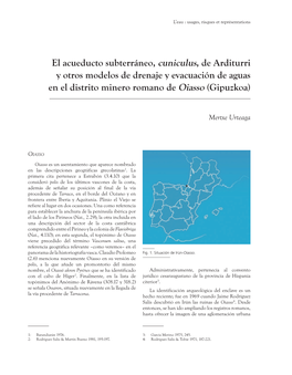 El Acueducto Subterráneo, Cuniculus, De Arditurri Y Otros Modelos De Drenaje Y Evacuación De Aguas En El Distrito Minero Romano De Oiasso (Gipuzkoa)