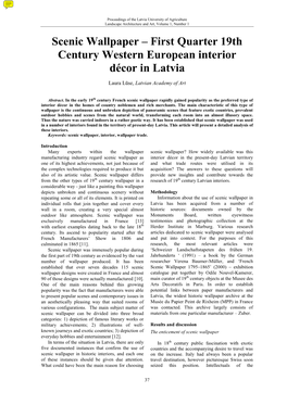 Scenic Wallpaper – First Quarter 19Th Century Western European Interior Décor in Latvia