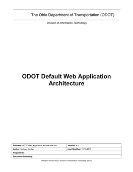 ODOT Default Web Application Architecture