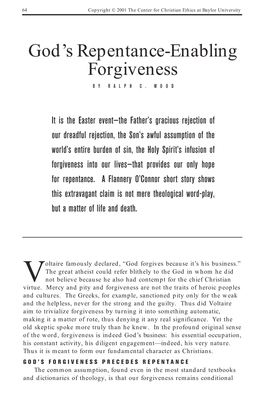 God's Repentance-Enabling Forgiveness
