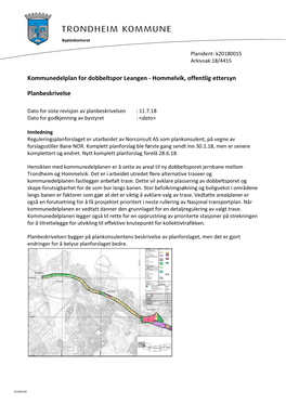 Kommunedelplan for Dobbeltspor Leangen - Hommelvik, Offentlig Ettersyn