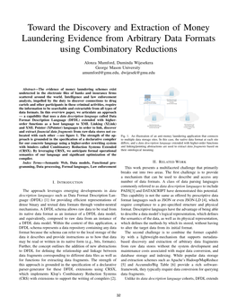 Toward the Discovery and Extraction of Money Laundering Evidence from Arbitrary Data Formats Using Combinatory Reductions