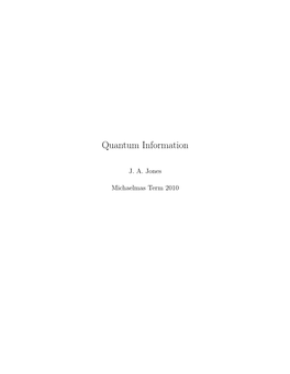 Quantum Information
