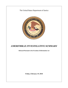 Amerithrax Investigative Summary