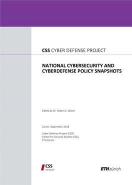 National Cybersecurity and Cyberdefense Policy Snapshots