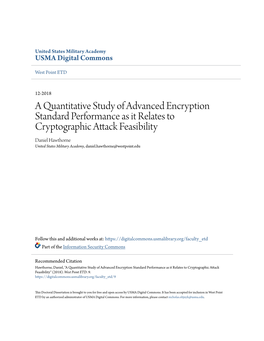 A Quantitative Study of Advanced Encryption Standard Performance