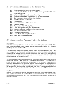 E. Development Proposals in the Concept Plan E1. Cross-Boundary Transport Hub at Siu Ho