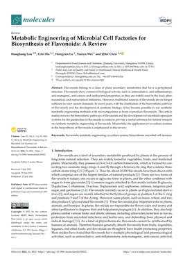 Metabolic Engineering of Microbial Cell Factories for Biosynthesis of Flavonoids: a Review