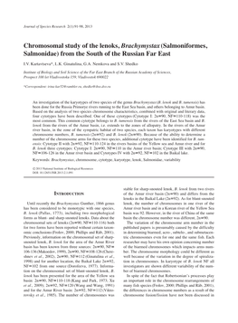 Chromosomal Study of the Lenoks, Brachymystax(Salmoniformes