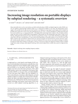 Increasing Image Resolution on Portable Displays by Subpixel Rendering – a Systematic Overview