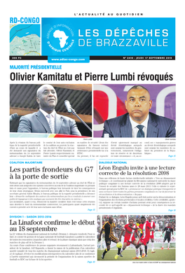 Olivier Kamitatu Et Pierre Lumbi Révoqués