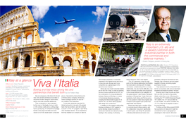 Italy at a Glance Materials to the Highest Levels and Hence “The 787 Represents Today the High Strategy