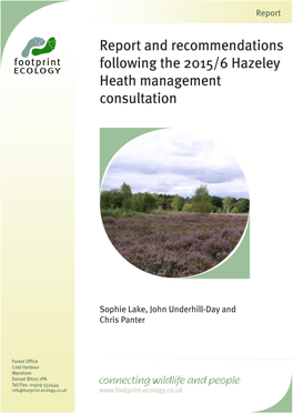 Hazeley Heath Consultation Report.Pdf