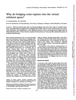Why Do Bridging Veins Rupture Into the Virtual Subdural Space?