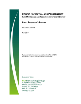 Conejo Recreation and Park District Park Maintenance and Recreation Improvement District