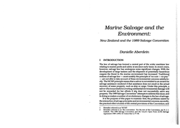 Marine Salvage and the Environment: New Zealand and the 1989 Salvage Convention