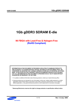 1Gb Gddr3 SDRAM E-Die