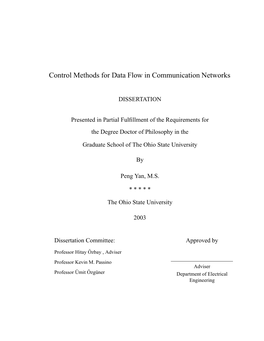 Control Methods for Data Flow in Communication Networks