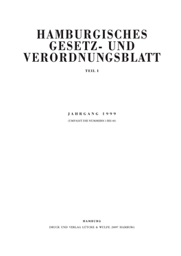 Hamburgisches Gesetz- Und Verordnungsblatt