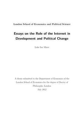 Essays on the Role of the Internet in Development and Political Change