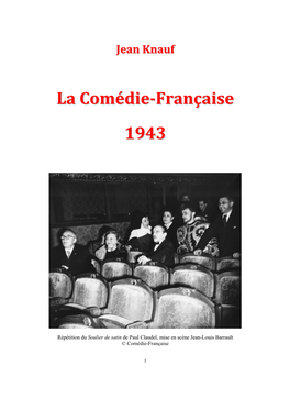 Jean Knauf. La Comédie-Française 1943 PPA