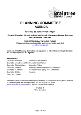 Planning Committee Agenda