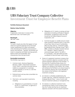 Ab UBS Fiduciary Trust Company Collective Investment Trust For