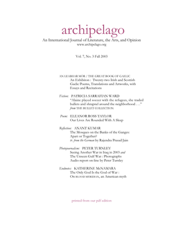 Fall 2003 Archipelago