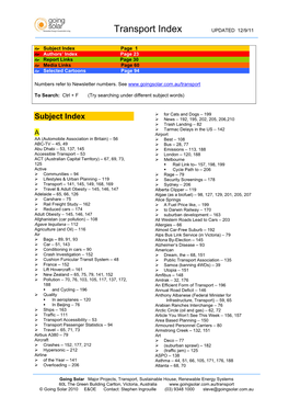 Transport Index UPDATED 12/9/11