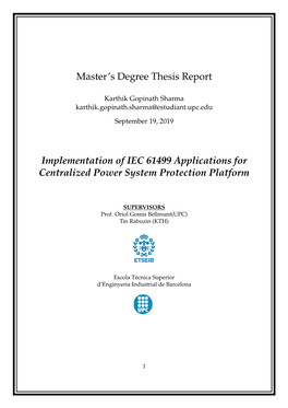 Master's Degree Thesis Report Implementation of IEC 61499