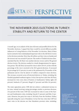 Perspective Seta Dc Foundation for Political, Economic and Social Research Perspective