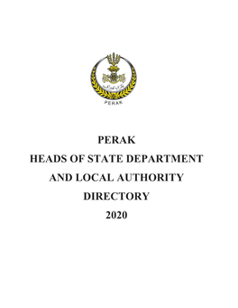 Perak Heads of State Department and Local Authority Directory 2020