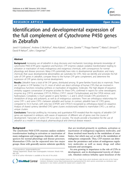 Identification and Developmental Expression of the Full Complement Of