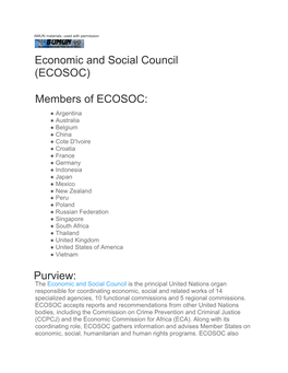 ECOSOC Background Guide