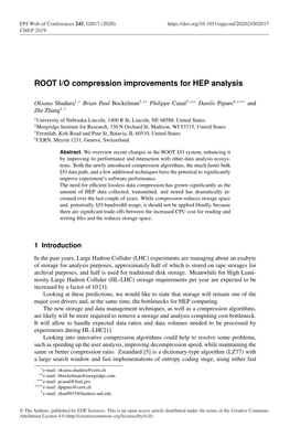 ROOT I/O Compression Improvements for HEP Analysis