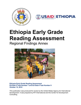 Ethiopia Early Grade Reading Assessment Regional Findings Annex