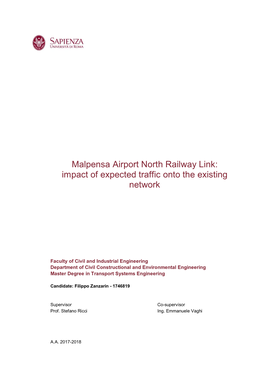 Malpensa Airport North Railway Link: Impact of Expected Traffic Onto the Existing Network