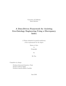 A Data-Driven Framework for Assisting Geo-Ontology Engineering Using a Discrepancy Index