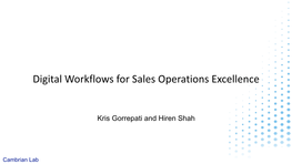 Digital Workflows for Sales Operations Excellence