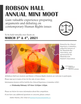 Robson Hall Annual Mini Moot