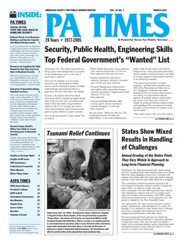 Security, Public Health, Engineering Skills Top Federal Government's