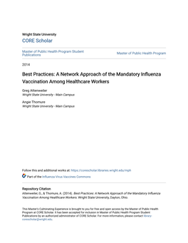 A Network Approach of the Mandatory Influenza Vaccination Among Healthcare Workers