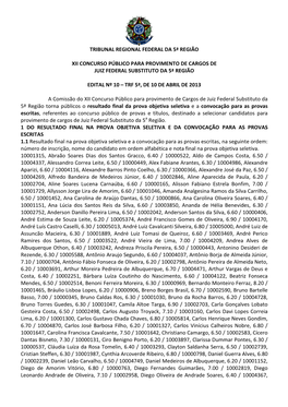 Tribunal Regional Federal Da 5ª Região Xii Concurso